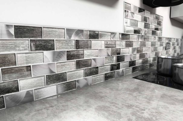Mosaic tiles shown on a kitchen splashback