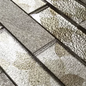 bronze glass and stone mosaic tiles.