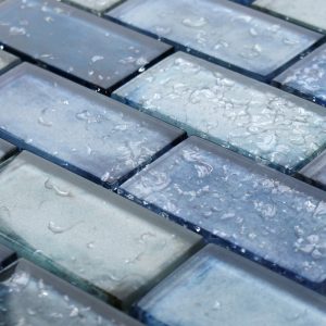 rainfall blue glass mosaic tile sheet by craft ceramics RAB
