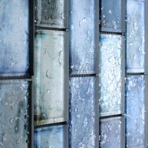 rainfall blue glass mosaic tile sheet by craft ceramics RAB