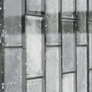 rainfall grey glass mosaic tile sheet by craft ceramics RAGR