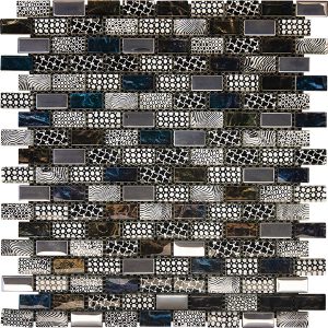 savannah ebony mosaic tile sheet by craft ceramics sae