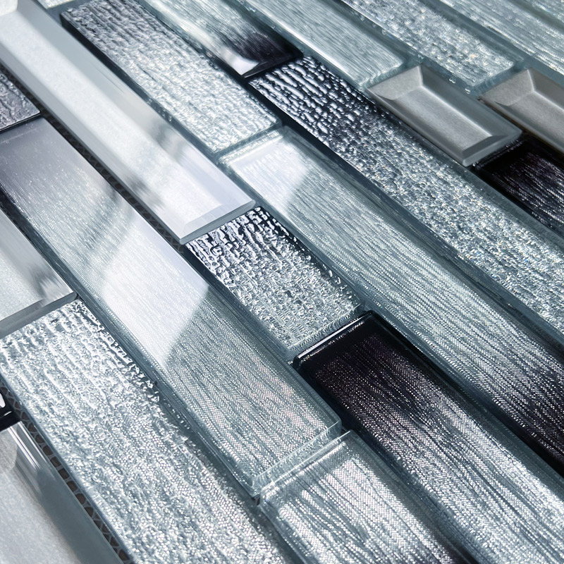 Carnival Grey glass mosaic tiles by craft ceramics CVG